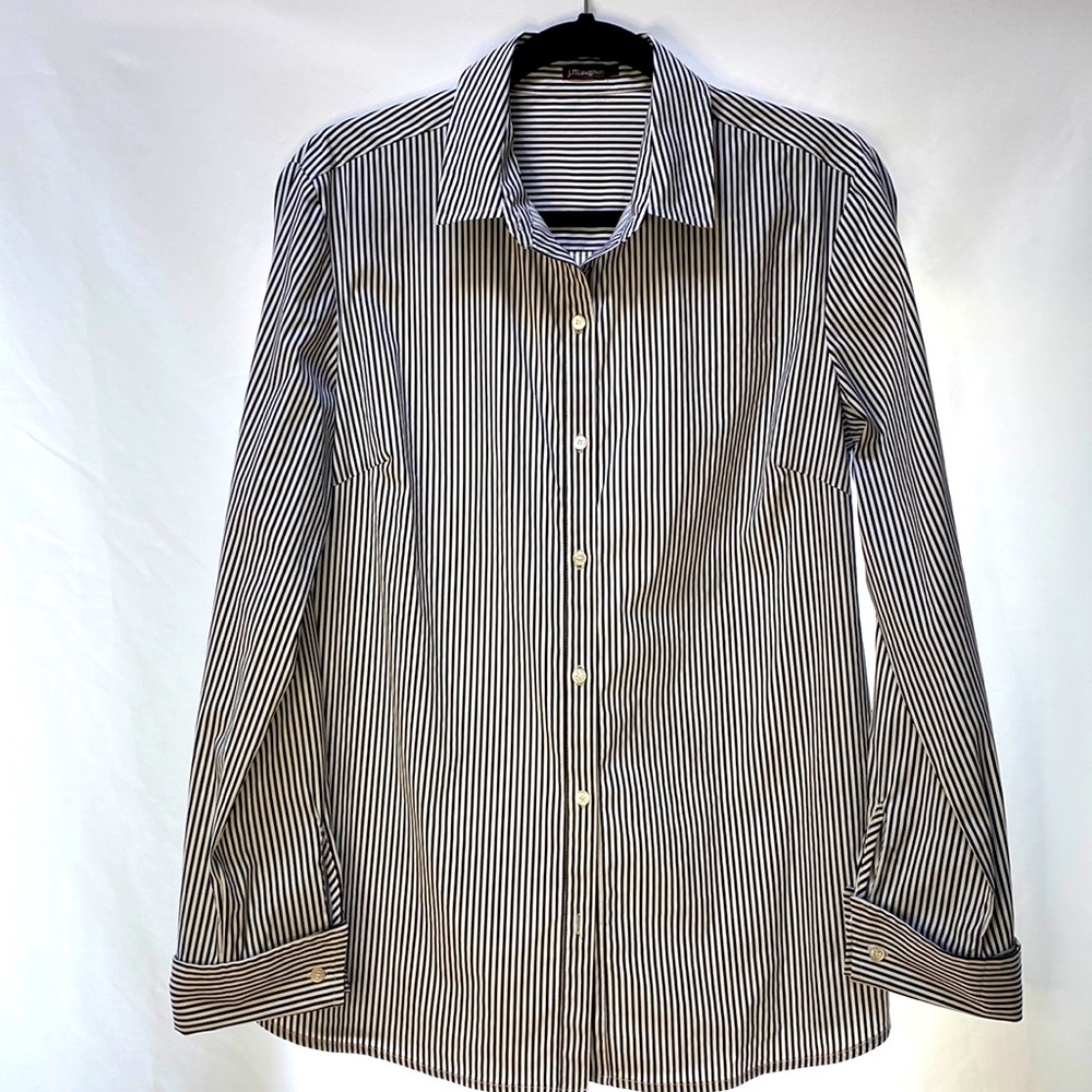 J. McLaughlin Striped Button Down Blouse